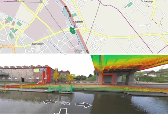 Mobile Mapping van de bevaarbare waterwegen in Vlaanderen