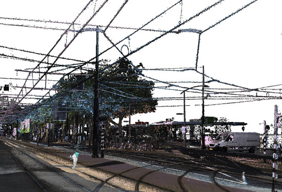 3D puntenwolk tramlijn Rotterdam