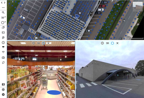 Mobile mapping van een supermarkt